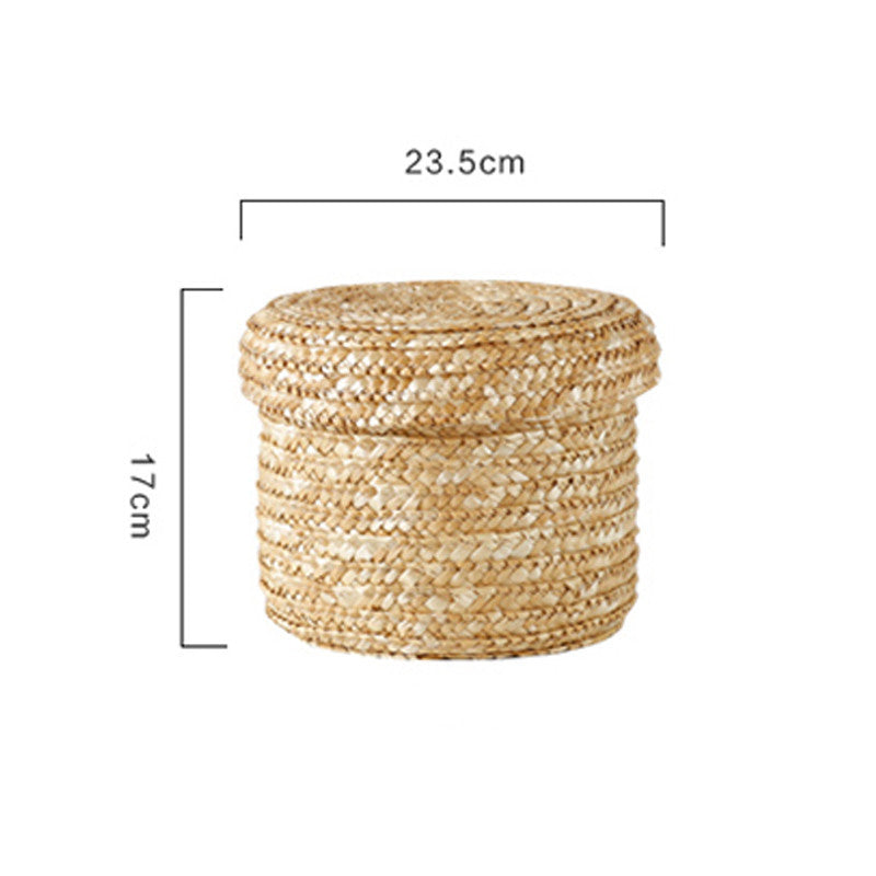Desktop storage basket with lid storage basket