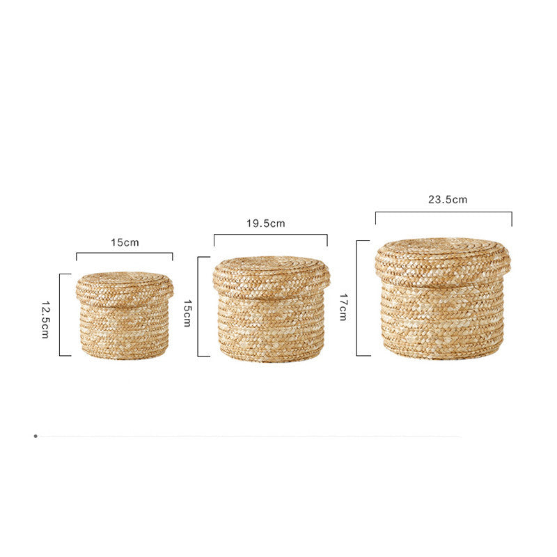 Desktop storage basket with lid storage basket