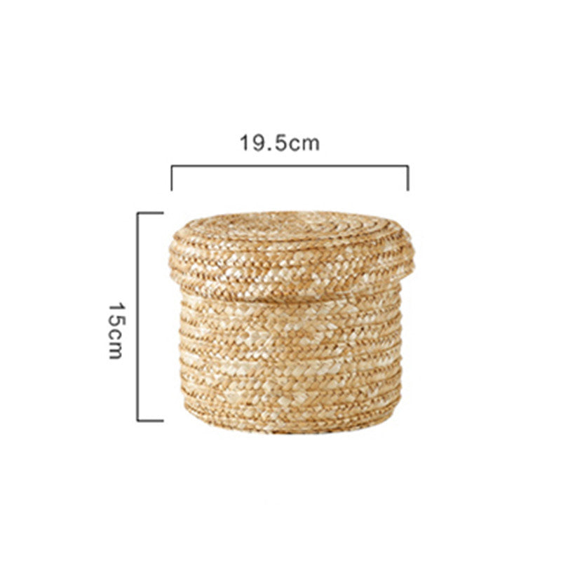 Desktop storage basket with lid storage basket