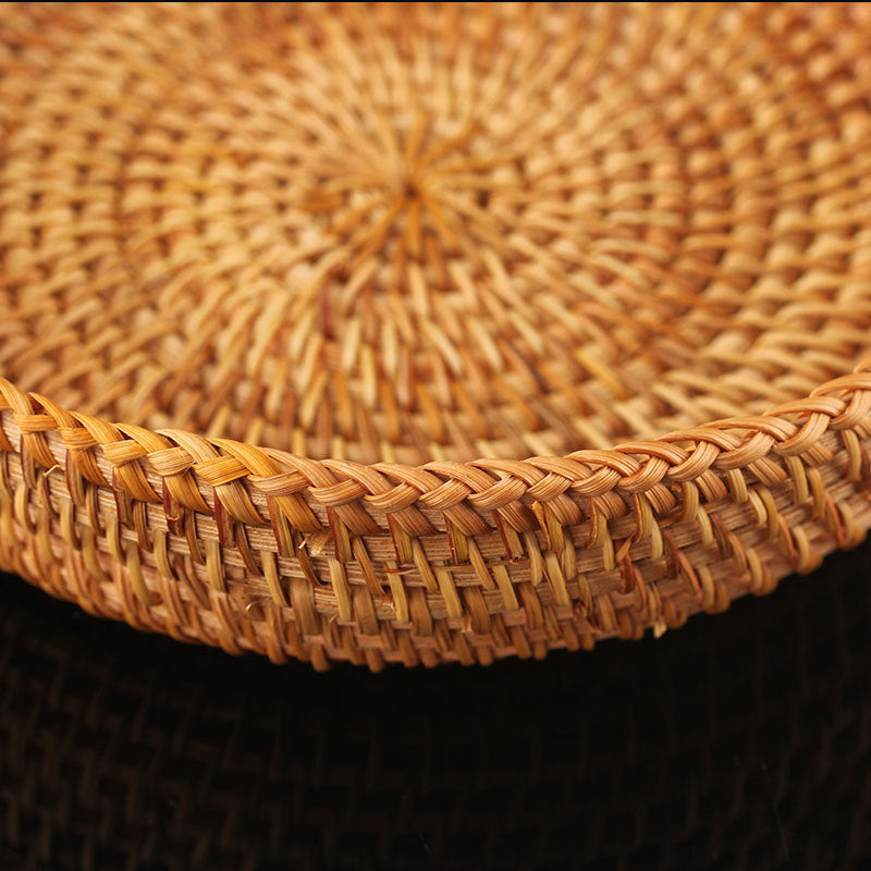 Woven Fruit Basket Snack Candy Basket Tea Tray Storage Basket Bread Tray
