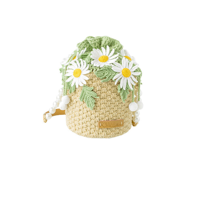 Flower Basket Diy Crochet Wrapped Cotton Thread