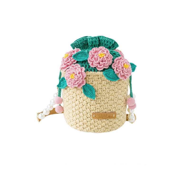 Flower Basket Diy Crochet Wrapped Cotton Thread
