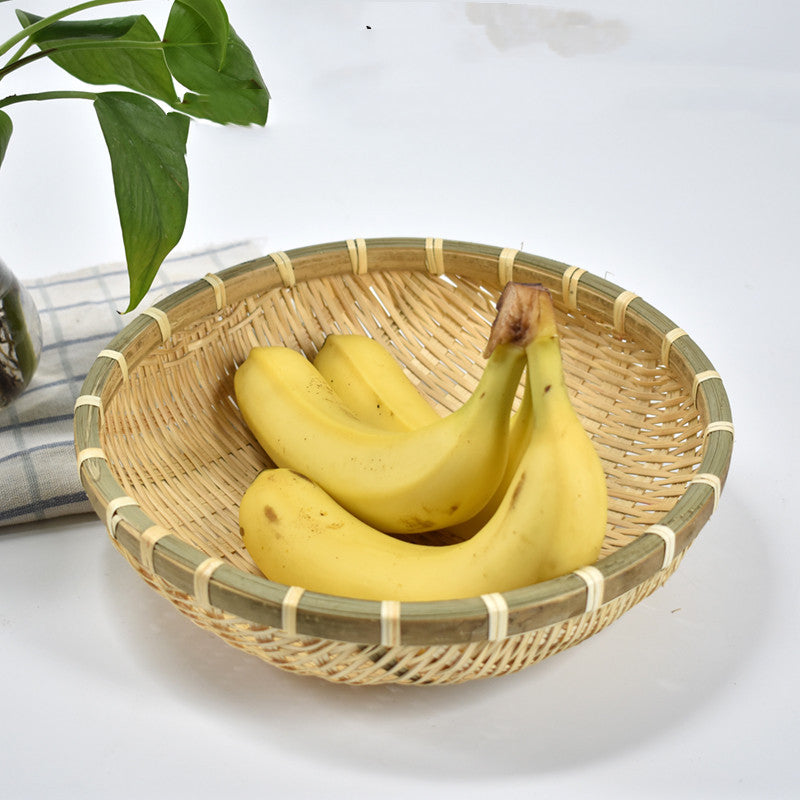 Bamboo Woven Basket And Dustpan Fruit Basket Plate